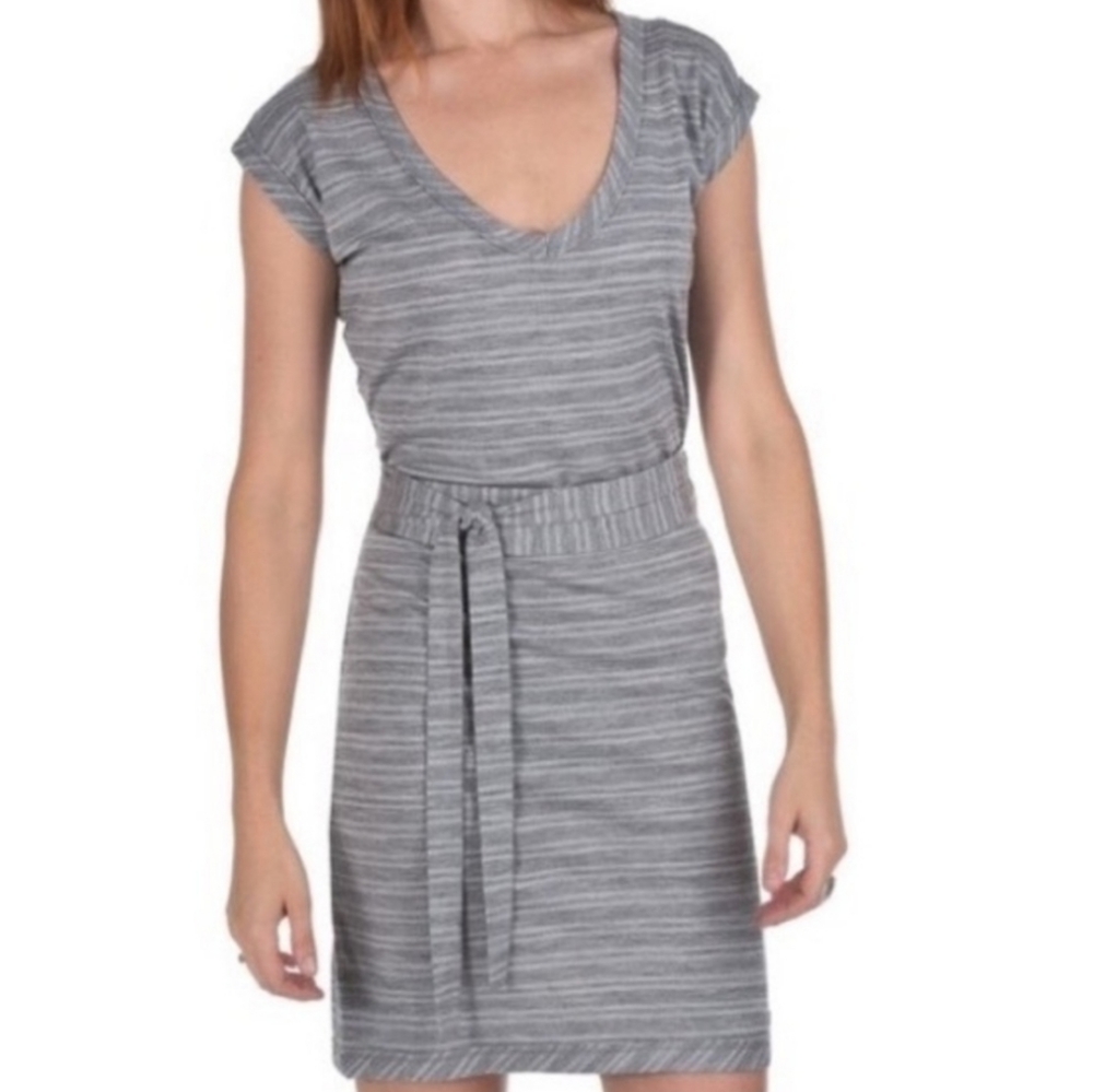 Icebreaker Gray Striped Mini Dress